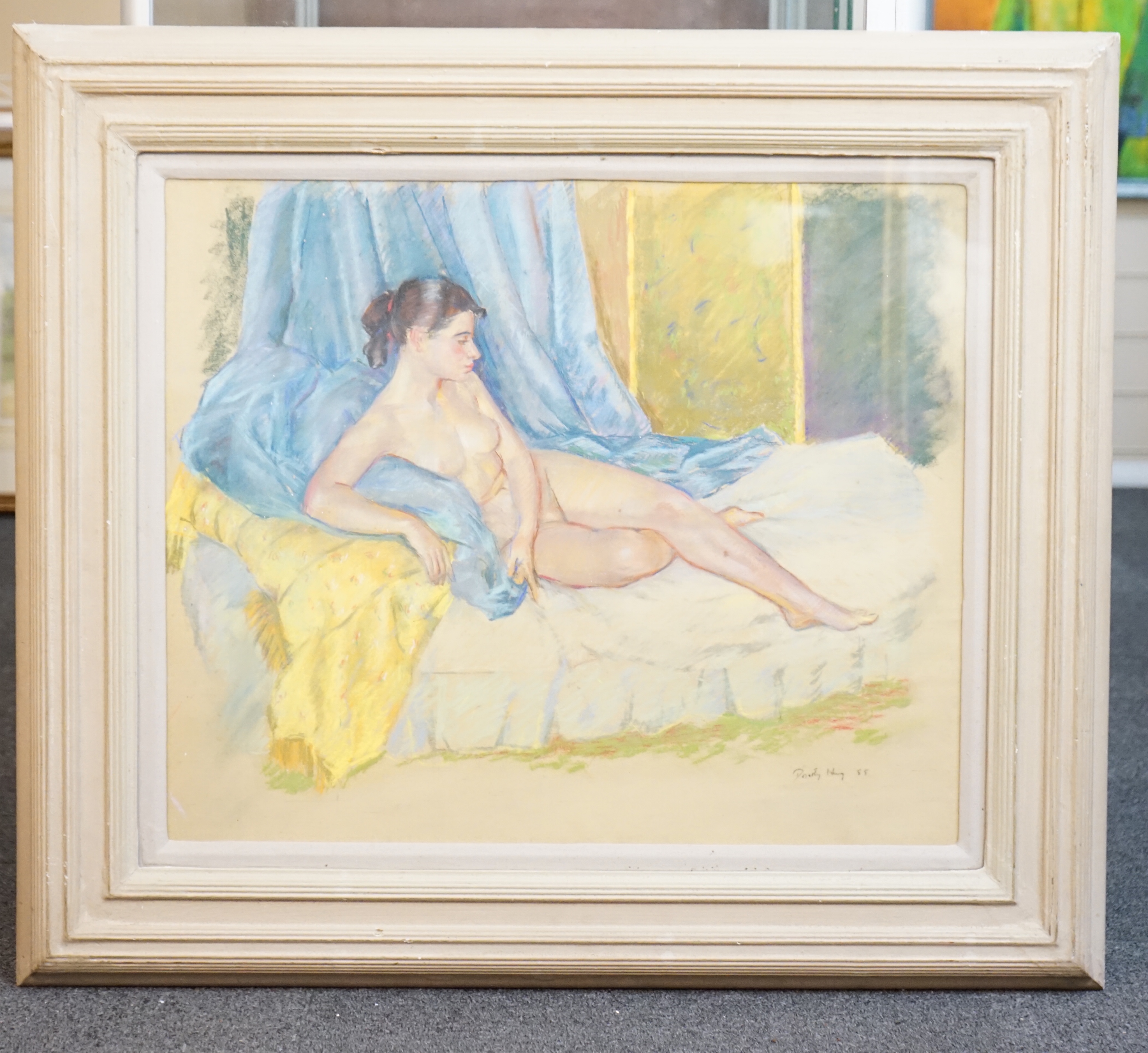 Dorothy King RBA (1907-1990), Reclining nude, pastel, 49 x 59cm